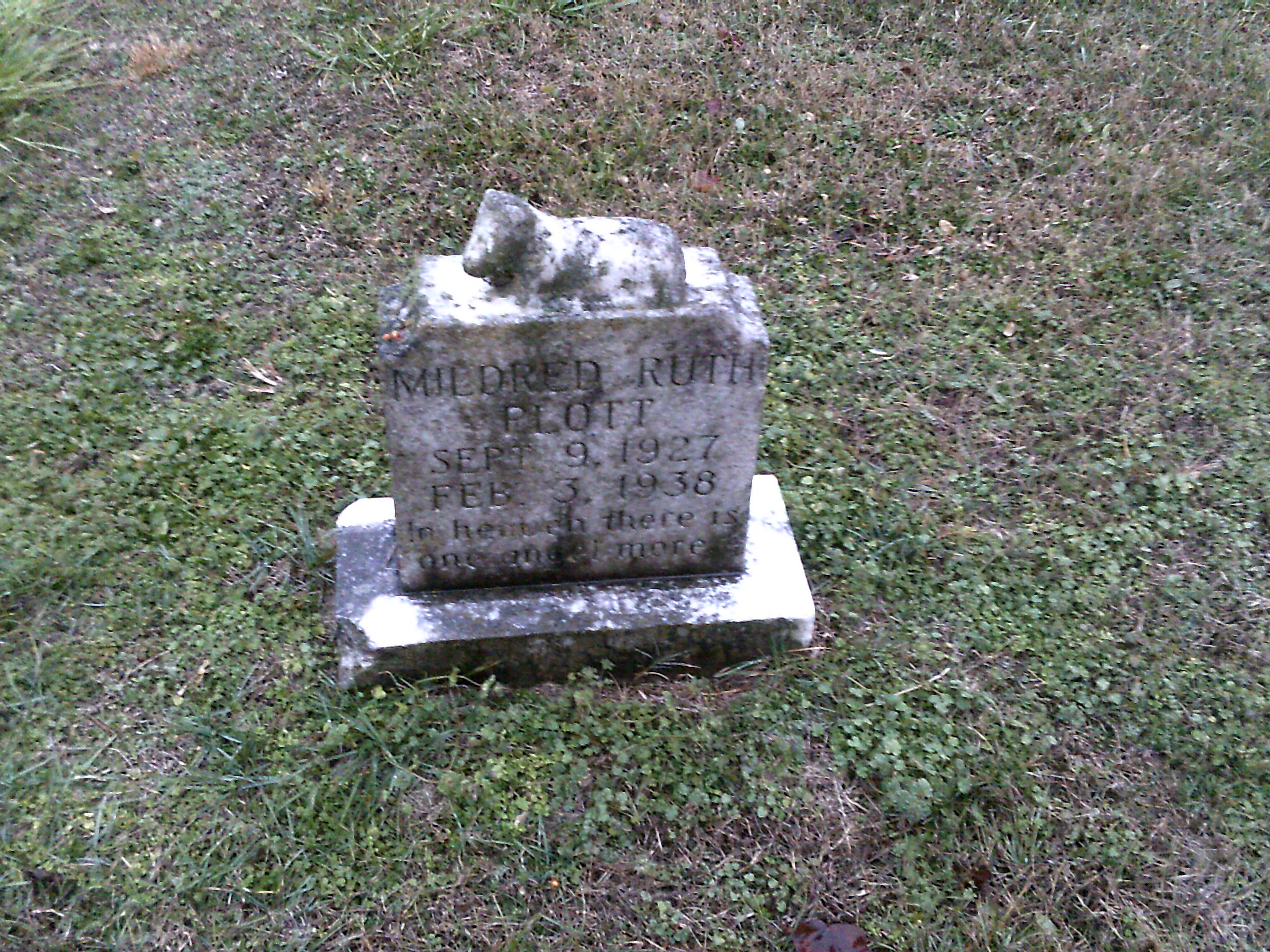 Plott, Mildred Ruth - Grave Stone Plott, Mildred Ruth - Grave Stone